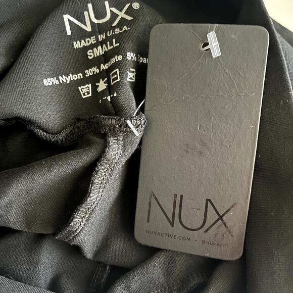 Nux Wide Waistband Lightweight 7/8" Leggings Black Womens Size Small NWT - Picture 4 of 5